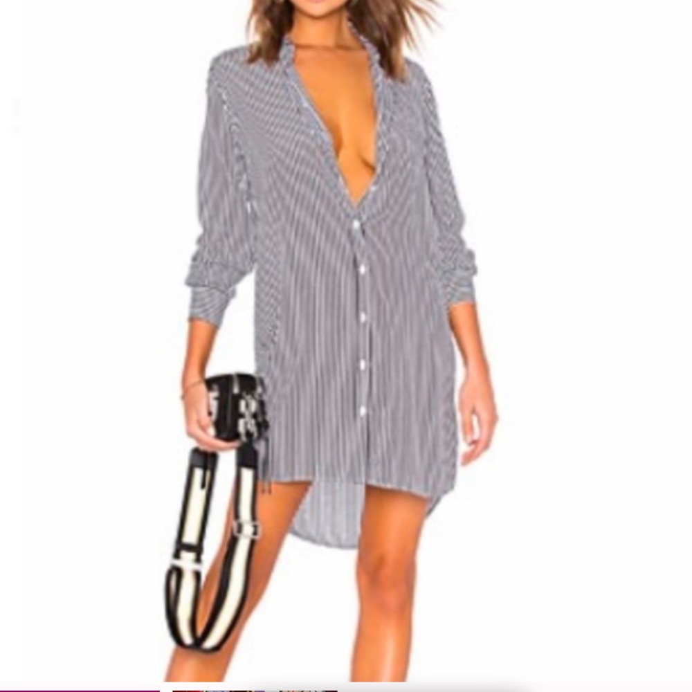 Equipment Classic Black and White Striped mini dress, size S/P